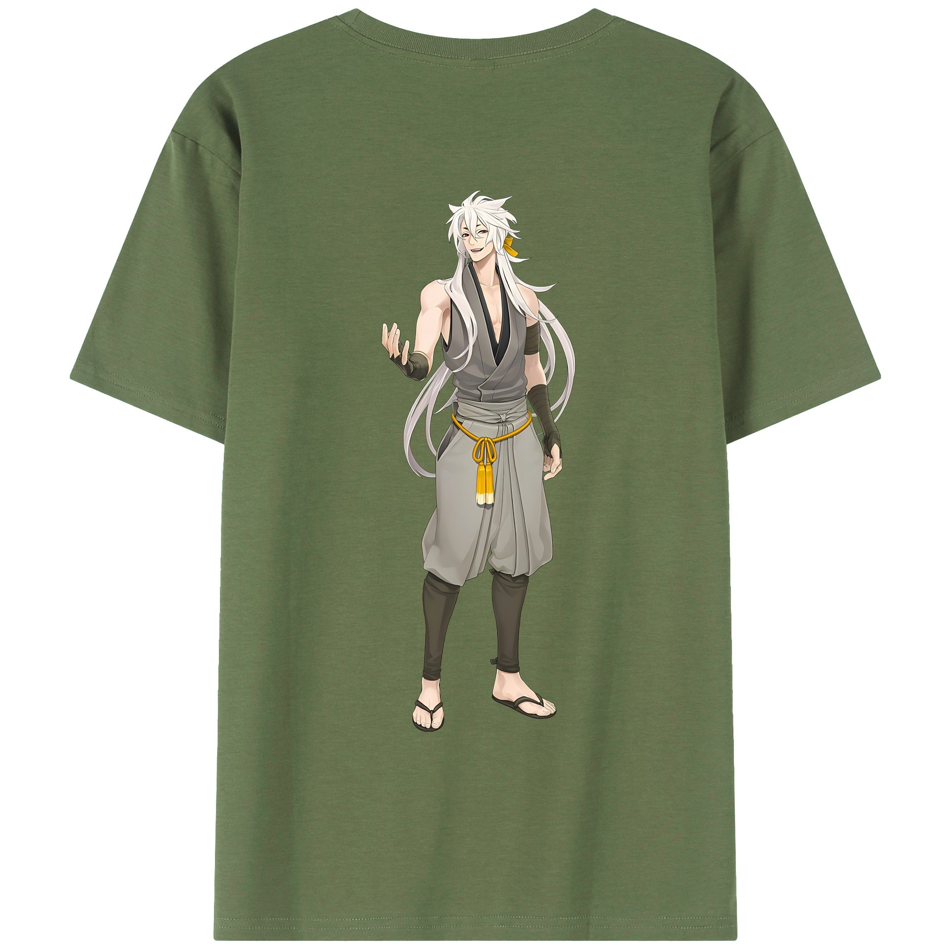 （画像用） 刀剣乱舞 Touken Ranbu 綿100％ メンズ半袖Tシャツ（バックプリント） 通気性